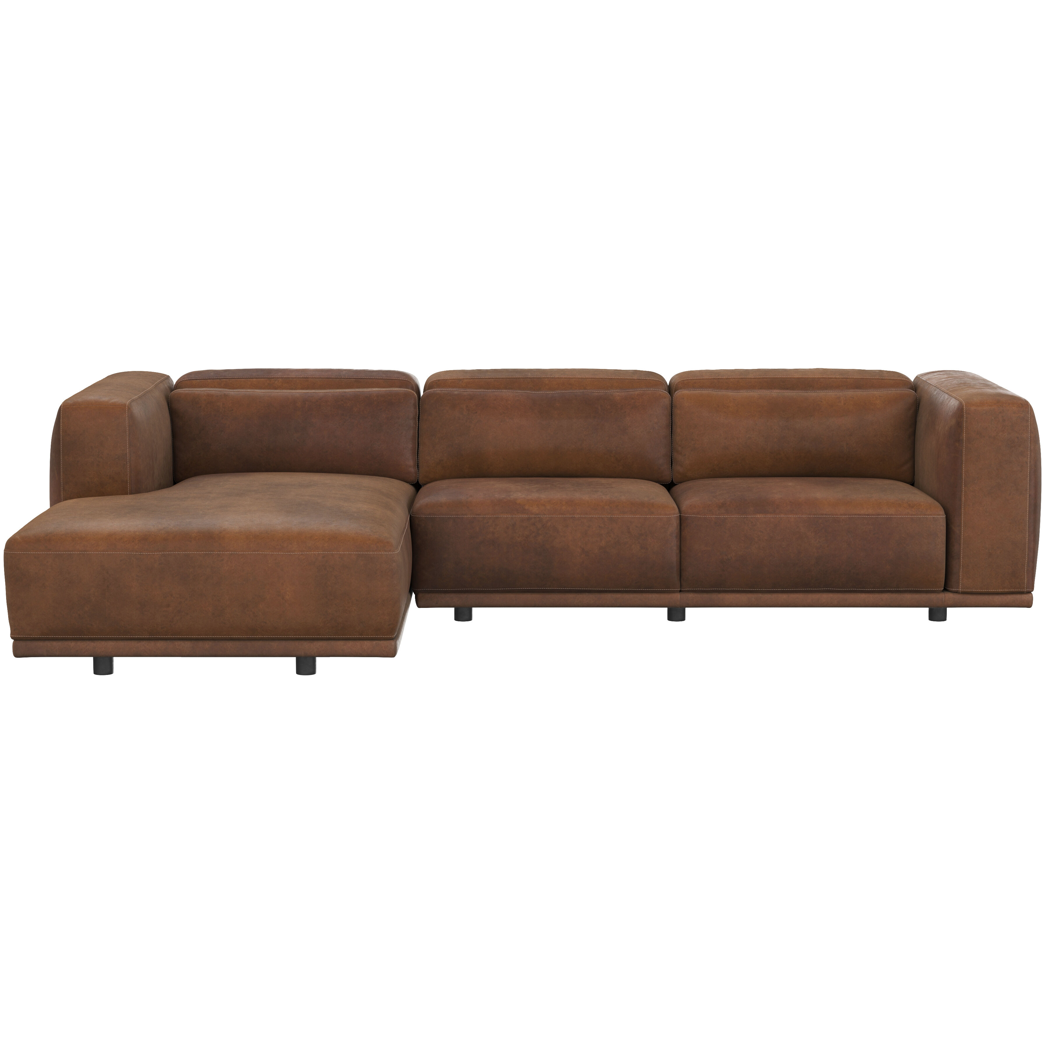 Beau Lucia Tobacco Leather Sofa Chaise